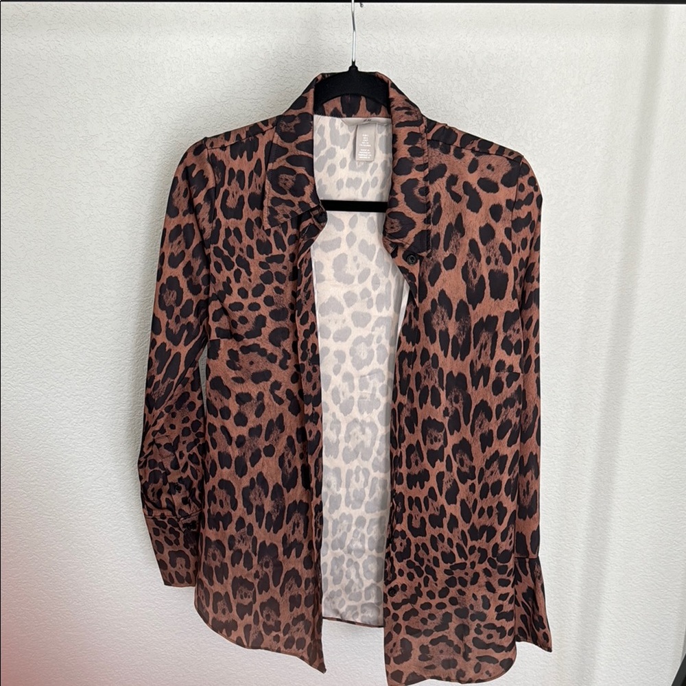 H&M Leopard Print Blouse - Brown and Black